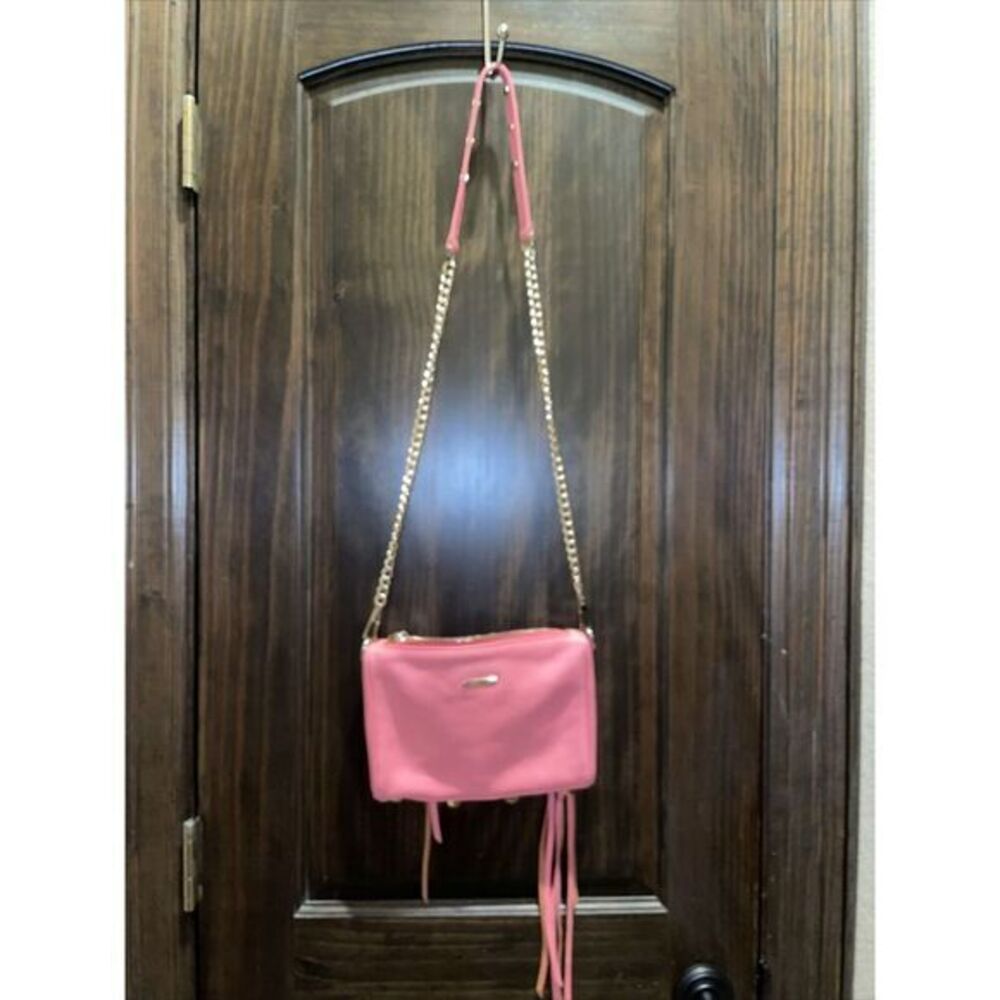 Rebecca Minkoff Moto Mini 3 Zippers Crossbody Bag Coral Pink